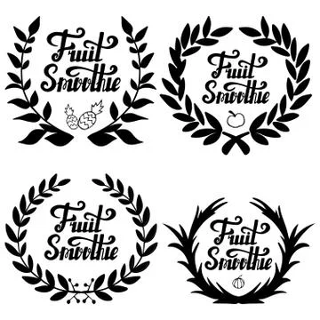 Fruit smoothie hand written lettering Stock Illustration