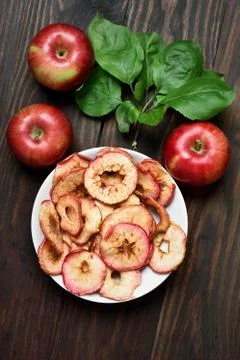 Fruit snack apple chips Stock Photos