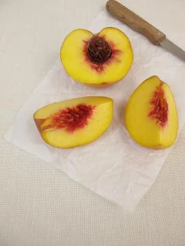 Fruit snack with peach Stock Photos