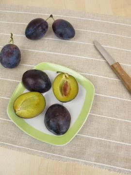 Fruit snack with plums Foto stock