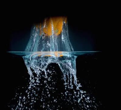 Fruit Splashing into water. Stock Photos