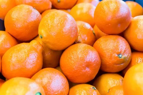 Fruit stack of many tangerines Stock Photos