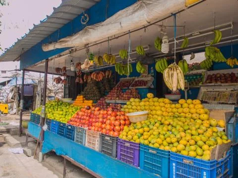 Fruit Stall in India Stock Photos