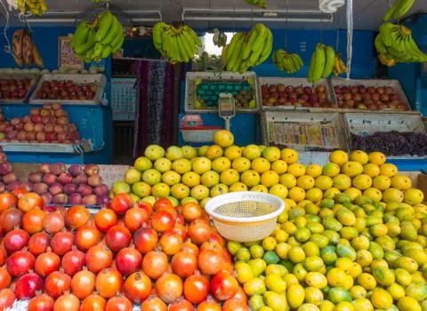 Fruit Stall in India Stock Photos
