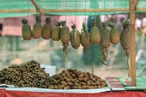 Fruit stalls in Laos Stock Photos