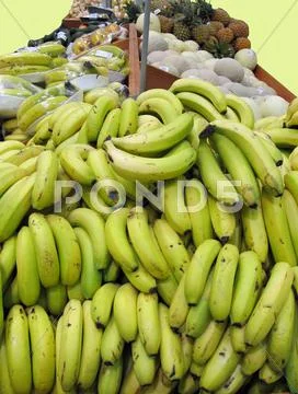 Fruit stand with bananas Stock Photos
