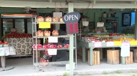 Fruit Stand Stock Footage 25157332