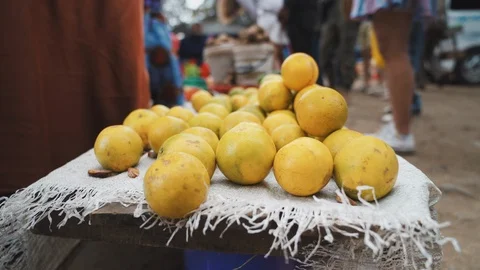 Fruit Stand in a Market Stock Footage