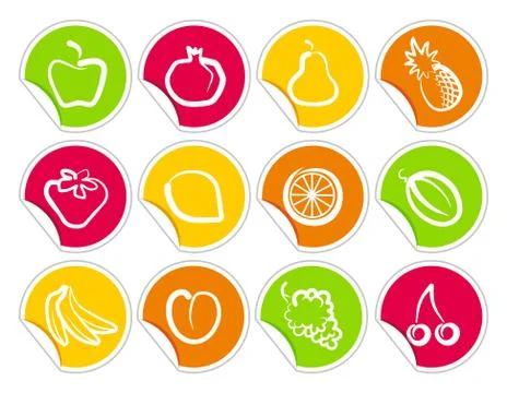 Fruit stickers Stock Illustration