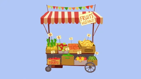 Fruit store animation Stock After Effects