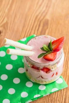 Fruit strawberry dessert Stock Photos
