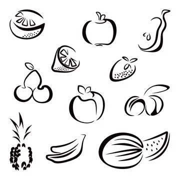Fruit symbols Stock Illustration