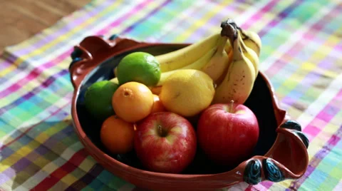 Fruit on a table Stock Footage 32887430