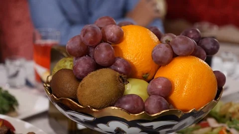 Fruit on the table in restaurant Stock Footage 122559682