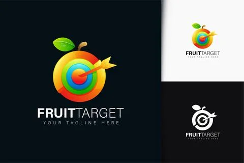 Fruit target logo design with gradient Stock Illustration