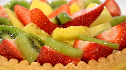 Fruit tart close up 库存影片 36686065