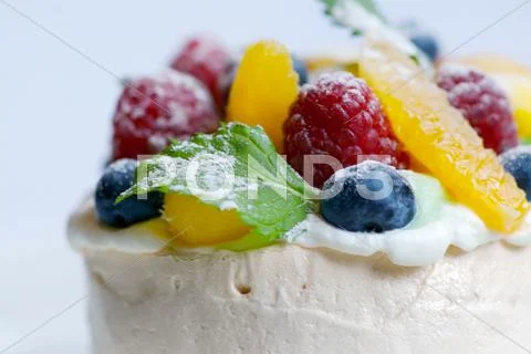 Fruit tart meringue Stock Photos