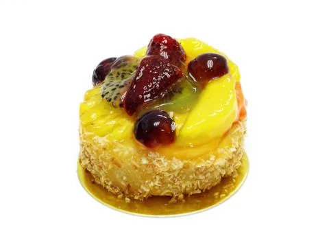 Fruit tartlet isolated on white Stock Photos