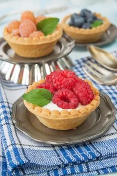 Fruit tartlets Stock Photos