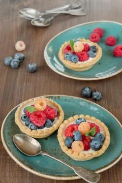 Fruit tartlets Stock Photos