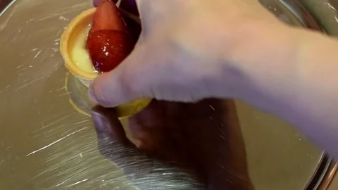 Fruit tartlets preparing Stock Footage 75817243