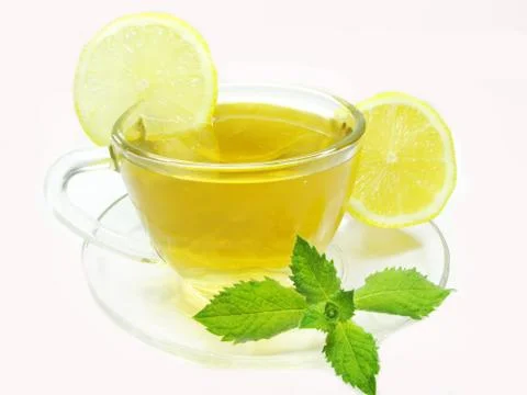 Fruit tea with lemon and mint Stock Photos