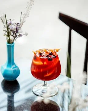 Fruit tea on the table Stock Photos