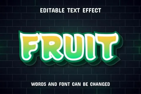 Fruit text - 3d text effect Stock Illustration