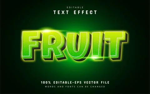 Fruit text effect with green gradient 스톡 일러스트