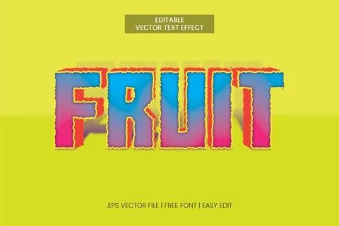 FRUIT TEXT EFFECT Stock Illustration