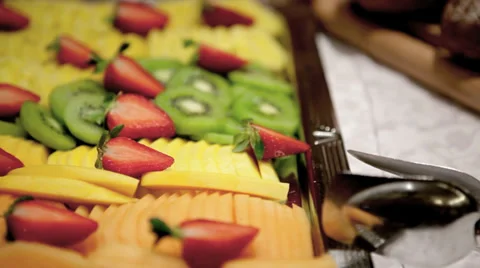 Fruit Tray on Buffet Table Video stock 36052928