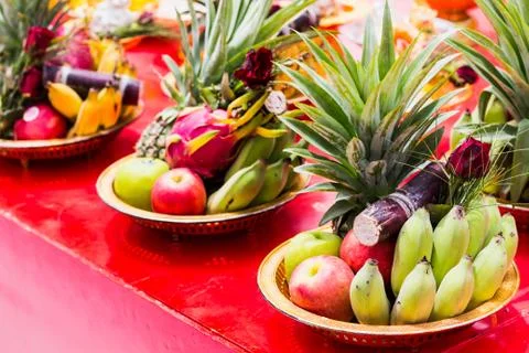 Fruit tray place on table ready for? Stock Photos