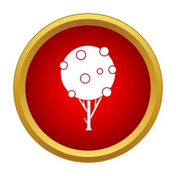 Fruit tree app button displaying growth and nature Stock Illustration