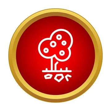 Fruit tree with apples growing producing concept icon Stock Illustration