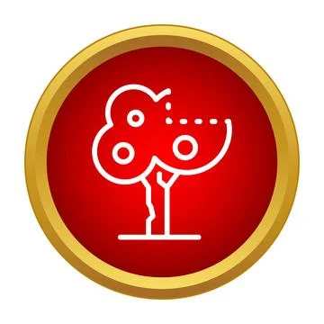 Fruit tree with disappearing fruit vector icon Stock Illustration