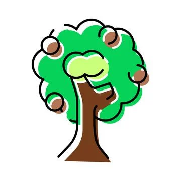 Fruit tree with green foliage and ripening produce Stock-Illustration