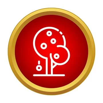 Fruit tree growing simple icon representing nature Stock Illustration