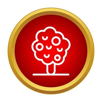 Fruit tree icon button for agriculture concept イラスト素材