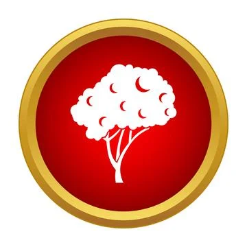 Fruit tree icon button simple flat style イラスト素材