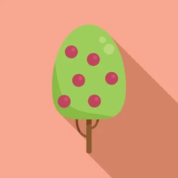 Fruit tree icon flat vector. Agriculture farm Illustrazione stock