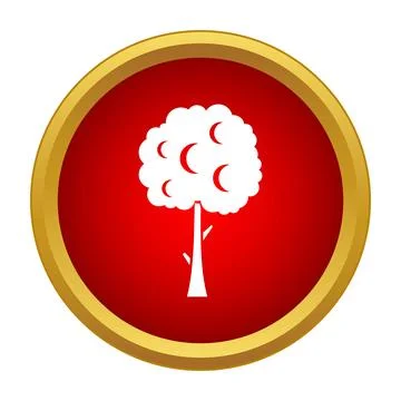Fruit tree icon on red circle background Stockillustratie