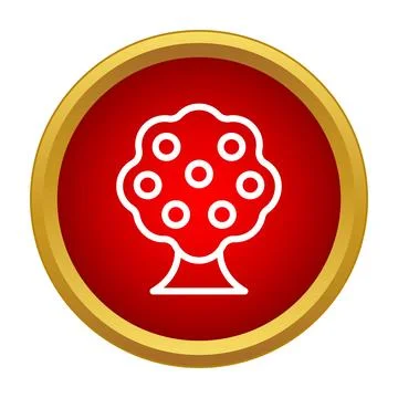 Fruit tree producing apples icon in red circle イラスト素材