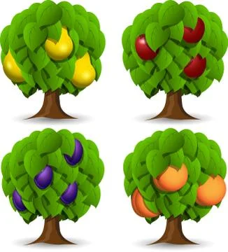 Fruit trees Stock Illustration