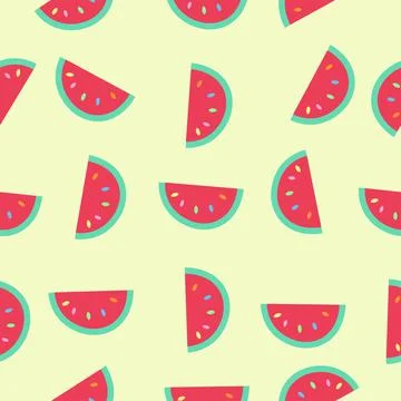 Fruit vector colorful watermelon pattern Stock Illustration