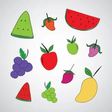 Fruit vector hand drawn Stock Illustration