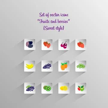 Fruit vector icons Stock Illustration