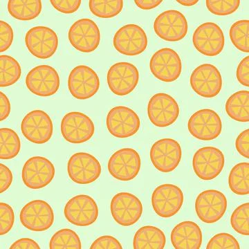 Fruit vector oranges seamless pattern Stock Illustration