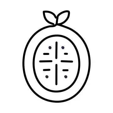 Fruit vector, outline jack fruit symbol. Stock Illustration