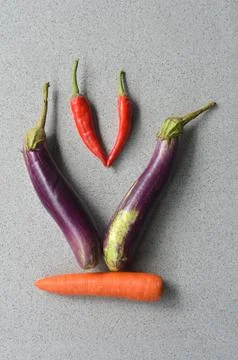 Fruit vegetable arrangement Fotos Stock