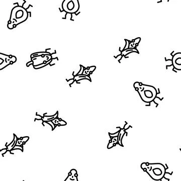 Fruit vegetable character food vector seamless pattern Stock Illustration